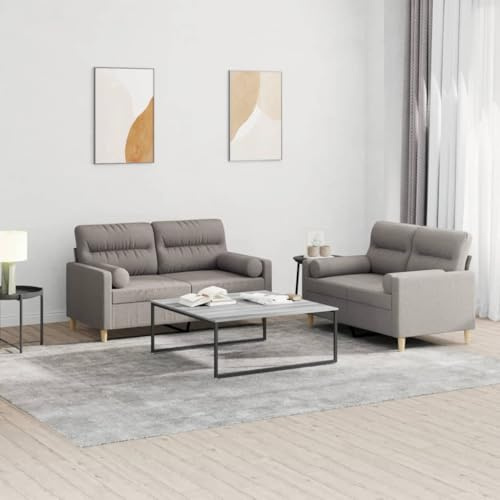 Sinkzol 2-TLG. Soffset med kudde brungrå tyg för vardagsrum och gästrum, hörnsoffa med förvaringsutrymme, bekväm sittbänk, lounge, klädselbänk, bäddsoffa, schäslong, ottoman, ryggstöd