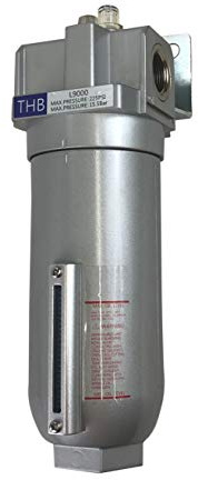 THB Industrial Grade Lubricator Oiler for Compressed AIR LUBRICATE Pneumatic AIR Tools, Metal Bowl with Visible Sight Glass, 225 PSI MAX (1 NPT, 11oz)