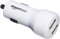 Amazon Basics Cargador de coche, de 4,8 A / 24 W, 2 puertos USB, para dispositivos Apple y Android, Blanco