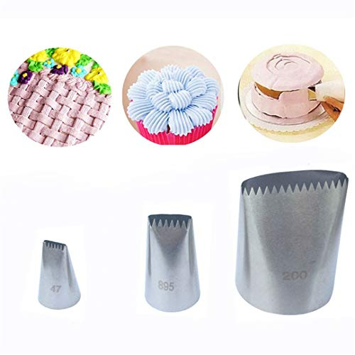 FantasyDay Decorazione Torte Set, 3 Pezzi Ugello in Acciaio Inossidabile Decorazione Pasticceria - Perfetto Bocchette Decorative Accessori per Torte,Cupcakes,Pasta di Zucchero,Biscotti e Pasticceria