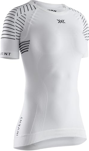 X-Bionic Invent 4.0 - Maglia Termica Donna Manica Corta a Compressione - Alte Prestazioni per Running, Sci, Ciclismo, Fitness, e Sport Invernali - Adatta a Climi Rigidi, Arctic White/Dolomite Grey, M