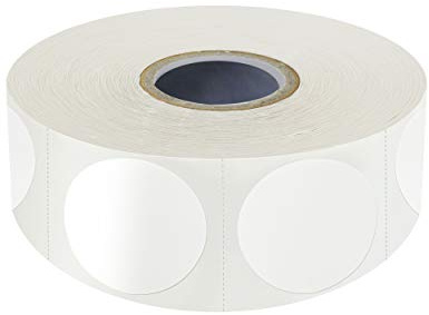 1500 PCS Blanc Rond Couleur Codage Cercle Points Inventaire Autocollants Étiquettes avec Ligne de Perforation en Rouleau (Chacun mesure 2.5cm de diamètre)