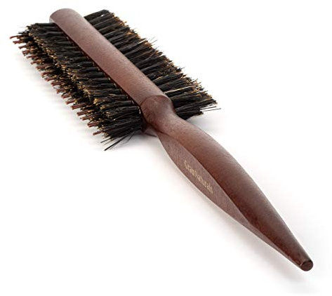 Brosse à Crêper Double Face – Peigne à crêper en poils de sanglier et en nylon avec manche queue de rat pour faire des raies, crêpage, lissage, coiffage des cheveux fins et pour créer du volume
