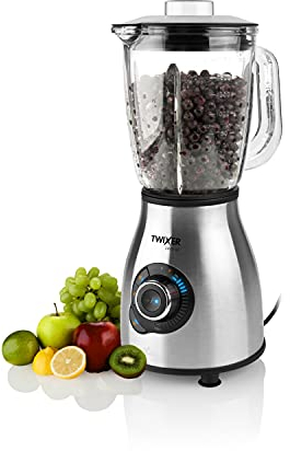 ETA Standmixer Twixer I Edelstahl I 1000W I 1,75 Liter I Smoothie Maker I Ice Crusher I für Temperaturen bis zu 90°C I Leicht zu Reinigen