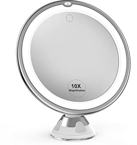 Specchio per Trucco Makeup con Ingrandimento 10X luci a LED touch control e braccio girevole