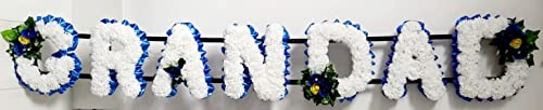 mySilkFlowers GRANDAD Artificial Silk Funeral Flower Letter Tribute Wreath