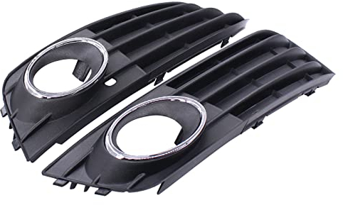 HouYeen Front Bumper Fog Light Cover Lower Grilles Grill Set for Audi A4 B8 2009 2011 2012 Left and Right Pair Black