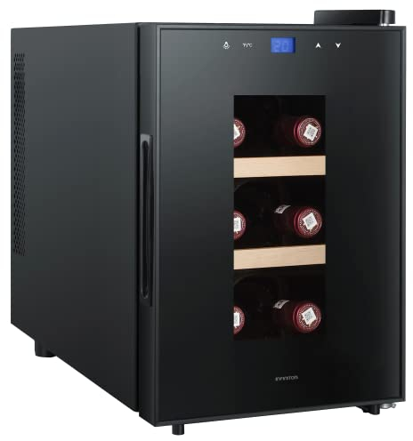 INFINITON WCL-A6BN – Vinoteca, Negra, 20 litros, capacidad 6 botellas, Estantes de madera, Display LED, Control táctil, luz LED interior, Baja emisión de ruido
