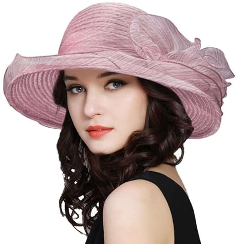 Fascinator für Damen, Organza, Kentucky Derby, Sommer, Teeparty, Hochzeit, Fascinator, Kirchenhüte, Violett, Medium