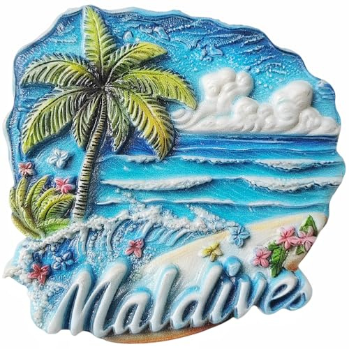 Magnete da frigorifero delle Maldive, souvenir da viaggio, decorazione magnetica 3D adesiva