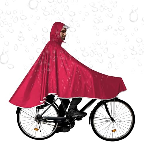 Regenponcho Fahrrad 130cm*110cm Damen Regenjacke Vielseitig Regencape Wasserdicht Tragbar für Herren Unisex