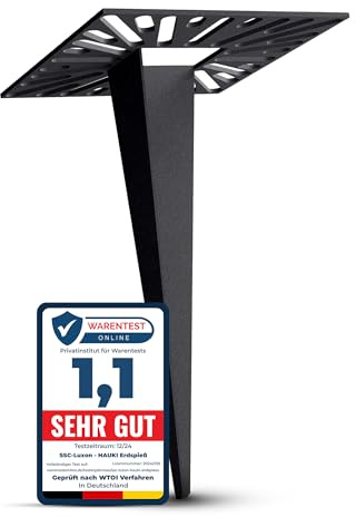 SSC-LUXon HAUKI - Picchetto universale per lampade da giardino, prese, illuminazione da vialetti, lampade da giardino, ancoraggio a terra, fissaggio da giardino, viti e accessori inclusi