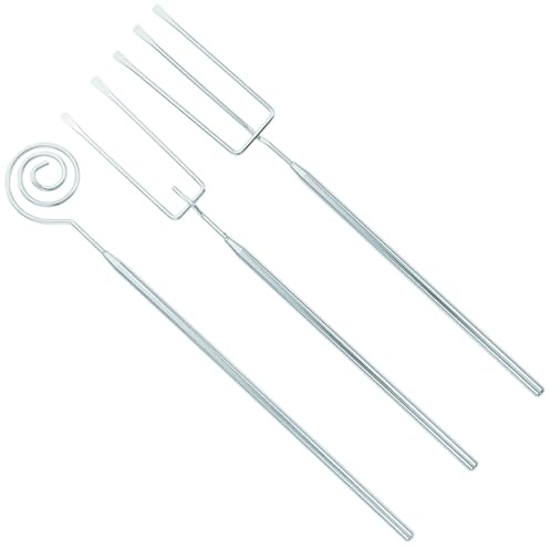 Juego de 3 tenedores de chocolate Sztqqing, acero inoxidable, para chocolate, fondue, barbacoa, hogar, fácil de limpiar, diseño elegante