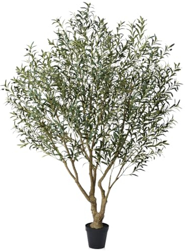 Verinatural Olive Tree Artificial Indoor 8ft - UV Resistant Large Fake Plants - Realistic Faux Olive Tree in Pot - Tall Artificial Plants Outdoor for Home, Patio, Living Room, Office Decor,VN138