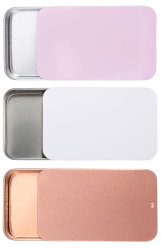 3 Pcs Small Dental Floss Case Metal Portable Compact Pick Dispenser Tin Sliding Refillable Flosser Organizer Box Mini Holder for Pill Oral Care Travel Hotels Dating Dinners Teeth Cleaning