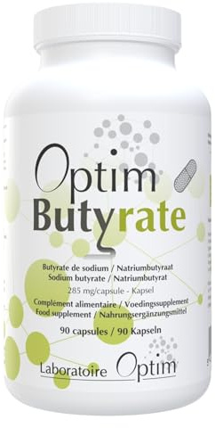 OPTIM Butyrate Acido Butirrico Integratore Butirrato di Sodio Microincapsulato a Rilascio Prolungato 90 Capsule per Colon e Benessere Intestinale Altamente Dosato Vegano Alta Qualità