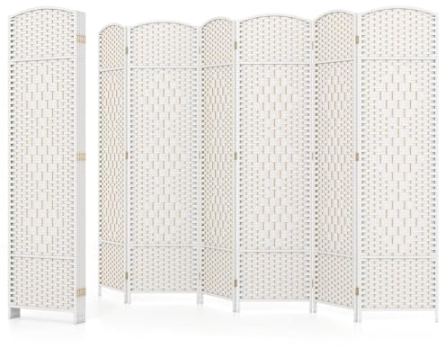 Multigot 6 Panel Room Divider(2.71W x 1.8H,White) | Folding Privacy Protection Screen, Free Standing Decorative Separator for Bedroom Living Room Office