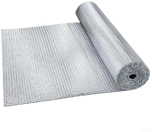 Película aislante de control térmico con construcción de lámina de aluminio de doble capa, 3 mm de grosor, para ventanas, puertas de garaje y techos (3 x 0,6 m)