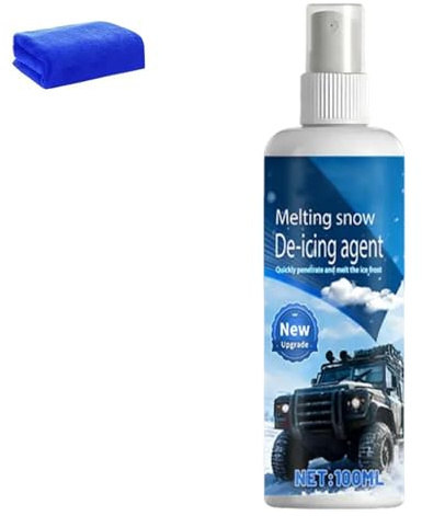 Déverglaçant En Spray Pour Pare-Brise De Voiture - Déglaceur Contre La Glace 100ml - Spray Déglaceur Pour Vitres - Pour Pare-Brise Essuie-Glace Voiture Camping-Car Camion Garage Autoroute Stationnemen