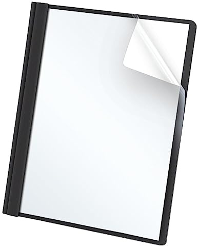 Oxford Clear Front Report Covers, Resume Cover, Presentation Cover, Black, Letter Size, 25 per box (55806EE)