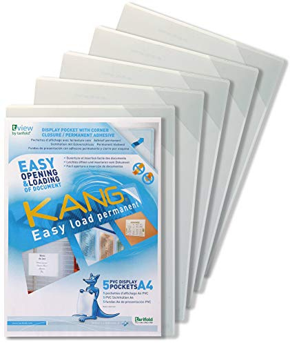 TARIFOLD 194680 PACK 5 selbsklebende Hüllentaschen, A4