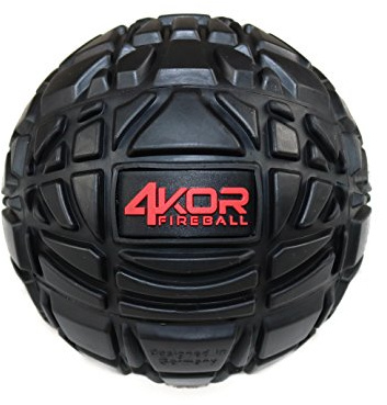 Massage Bälle, 4 KOR Fitness für tiefe Gewebe Muscle Recovery, perfekt für myofasziale Release und Trigger Point Therapie, 3.2 inch Firm 4KOR Fireball (Black)