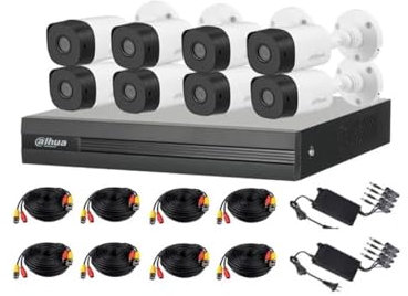 CCTV Set: 8 x 1080 HDCVI Bullet Camera + XVR + 1TB Memory - DAHUA