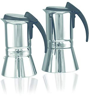 monkano Herdkocher Espressokocher Roma Edelstahl Induktion verschiedene Größen (4/2 Tassen)