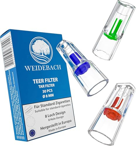 WEIDEBACH cigarettfilter – 10 x 30, 8mm – skydd mot lukt