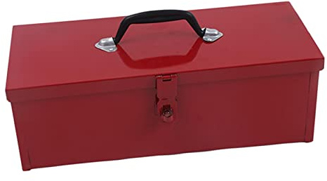 Sharplace Werkzeugkasten aus Metall, Aufbewahrungsbox für Reparaturwerkzeuge mit Griff, tragbarer Werkzeugkoffer-Organizer, Mehrzweck-Werkzeugkoffer für Garagen Zuhause, Rot