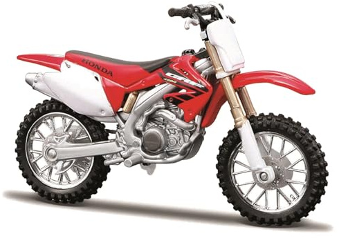 May Cheong Bburago Honda CRF450 - Modellino da collezione in pressofusione, in scala 1:18, colore: rosso