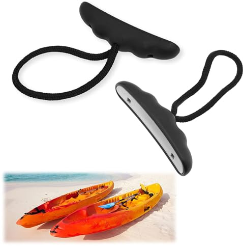 Doukesh 2 maniglie per kayak, canoa, set di 2 maniglie per kayak, maniglie per il trasporto con corda, tirando kayak, manico multifunzione, per canoa, per kayak, accessori di ricambio