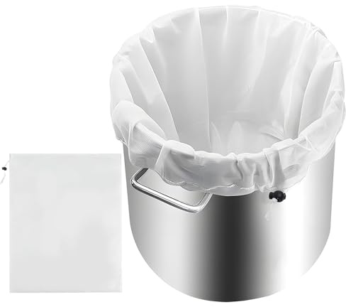 Filtro de Cocina Reutilizables 56x66cm, Colador de Cerveza Malla Fina con Cordón, Colador Tela para Cerveza y Leche Vegetal, Filtro de Tela Yogurt Strainer Ideales para Vino, Lúpulo, Queso, Yogur