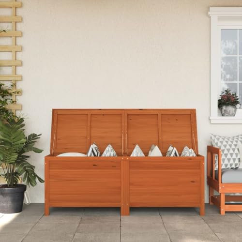 Gecheer Scatola di immagazzinaggio da giardino in legno massello di abete, per esterni e attrezzi da giardino, cassapanca per cuscini per balcone, piscina, terrazza tipo A