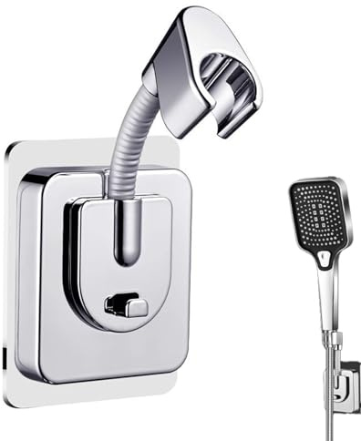 Duschkopfhalterung Ohne Bohren 360° Drehbar,Duschhalterung Ohne Bohren,Verstellbare Handbrause Halterung,Sekundenschnelle Montage,Shower Head Holder
