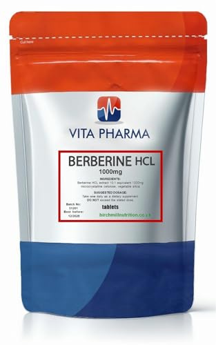 VITA PHARMA Berberine HCL Tablets 1000mg x 240, Blood Sugar Levels, Heart & Metabolic Health, Weight Management & Fat Metabolism, Energy & Digestive Wellness