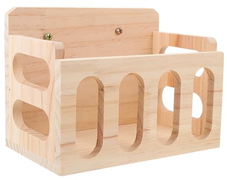 GLEAVI Mangeoire en Bois pour Lapin et Petits Animaux Bol Horizontal Anti-Gaspillage Grille Intégrée Support Stable pour Cage Récipient Solide pour Nourriture de Cobayes et