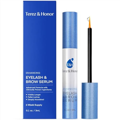 Terez & Honor Siero Crescita Ciglia & Sopracciglia 3 ml - Siero Rinforzante Testato Clinicamente per Ciglia Più Lunghe, Più Folte e Più Spesse - Prodotto in Corea, Senza Ormoni