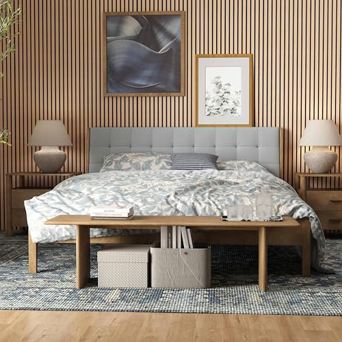 Acezanble Set of 3 Decorative Acoustic Wall Panels MDF Wood with Felt Backing – Decorative Sound Absorbing Wall Cladding Home Interiors & Studios 240x60cm Deep Oak