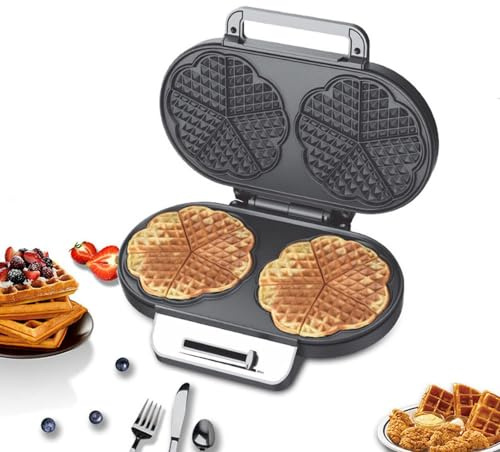 Waffle en forma de corazón 1200W,Gofría doble,Gofría profesional