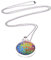 Adi- Modeschmuck Kette Samara, 70cm lange Kugelkette mit einem runden 25mm Anhänger mit beidseitig bunten Motiven unter Glas Cabochons, handgearbeitet in Berlin (Motive 2)