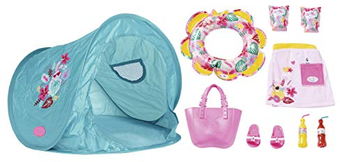 BABY born Urlaubs-Set mit Strandmuschel und Strandbekleidung für 43 cm Puppen, 829257 Zapf Creation