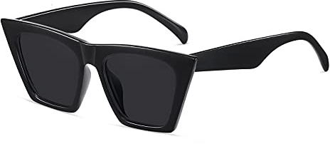 SHEEN KELLY Occhiali da sole polarizzati Cateye da uomo donna retrò nero Occhiali cornice irregolare quadrati Sunglasses