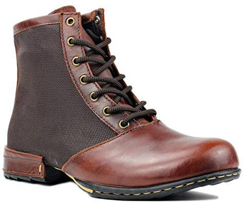 Herr Stövlar Chelsea Motorcykel Boots för Män Mode Känga Vandring Combat Ankel Svart Brun OS-5008-2-red-brown-11