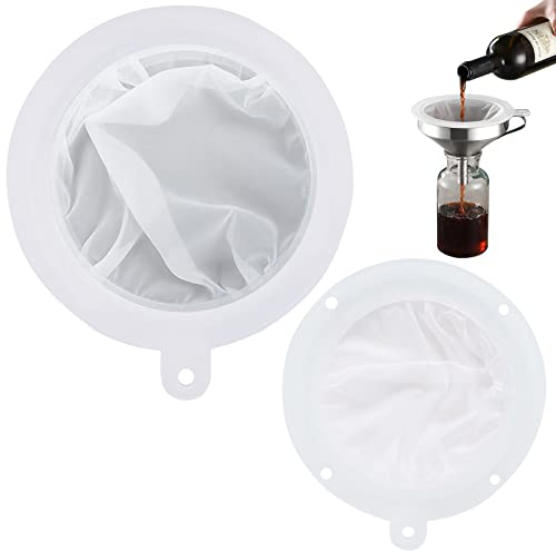 2 filtri a rete in nylon, da 14 e 16 cm, filtri per alimenti,, imbuti adatti per il filtraggio di succhi, oli, latte, caffè e vino, a 200 e 400 maglie