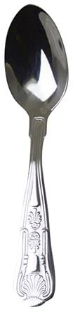 Set of 12 Stainless Steel Kings Teaspoons - for Specialty Tea and Coffee Beverage Preparation - Reusable Premium Quality for Home and Restaurant Use.