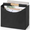 Neateam Zeitungsständer Modern, Schmal mit Griff & Ablage - Zeitungskorb aus Cationic Polyester, Zeitungshalter Faltbar Bürobedarf für Wohnzimmer - Schwarz