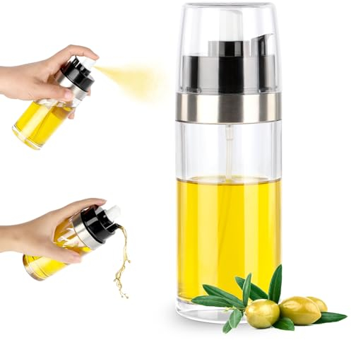 VMUTGA 2 in 1 Ölsprüher Öl Sprühflasche mit Gieß- und Sprühfunktion, Multifunktional Olivenöl Spender für Kochen, BBQ, Grillen, Salate, 150ml