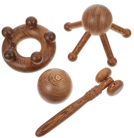 Beaupretty 4piezas Masajeador de Cabeza Aparatos de Masaje Madera para Cefalosomas Masaje Facial