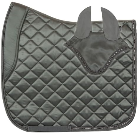 Horses Ensemble de sous-selle et casque Brilliant, style et confort pour votre cheval de Tosoni Selleria (gris, Full)